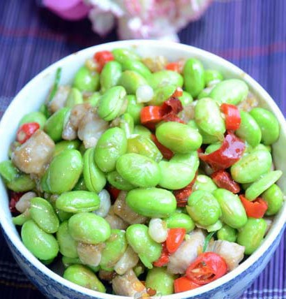 毛豆炒肉丁(图1)